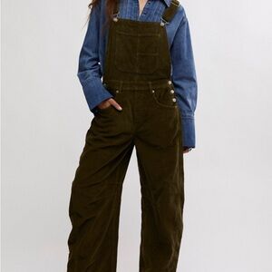 Free People Good Luck Cord Overalls